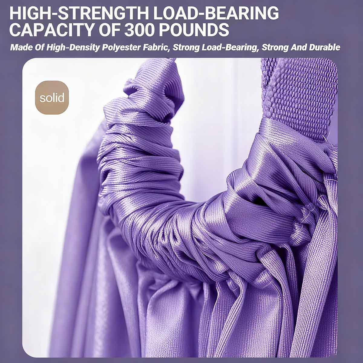 Cinturón de yoga aéreo con cuerdas de suspensión, hamaca auxiliar para abrir caderas, hacer splits, estirar piernas y espalda, flexiones e inversiones colgadas.