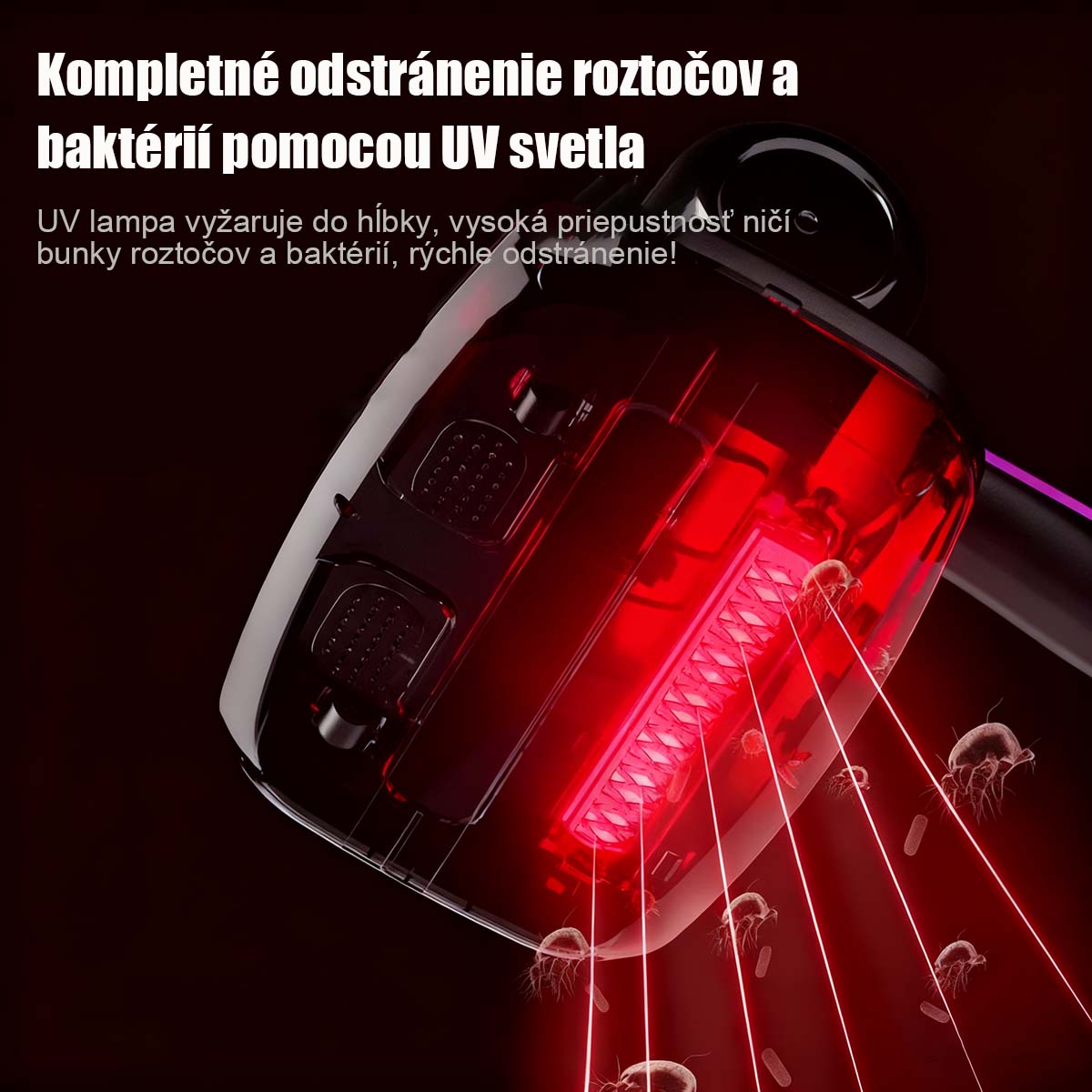 Nový bezdrôtový domáci vysávač na posteľ s vysokým výkonom, silným UV svetlom a výkonným saním – účinný prístroj proti roztočom.