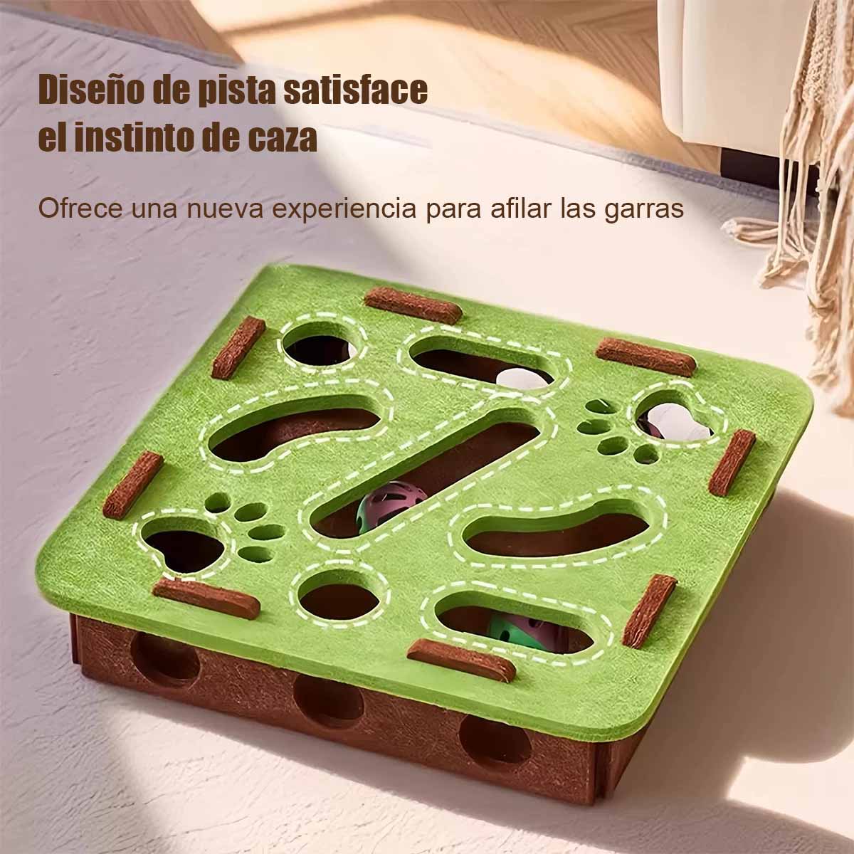 Juguete para gatos, juguete interactivo para entretenimiento, caja de fieltro con laberinto y agujeros para gatos, bola con cascabel para estimular la inteligencia de los gatos.