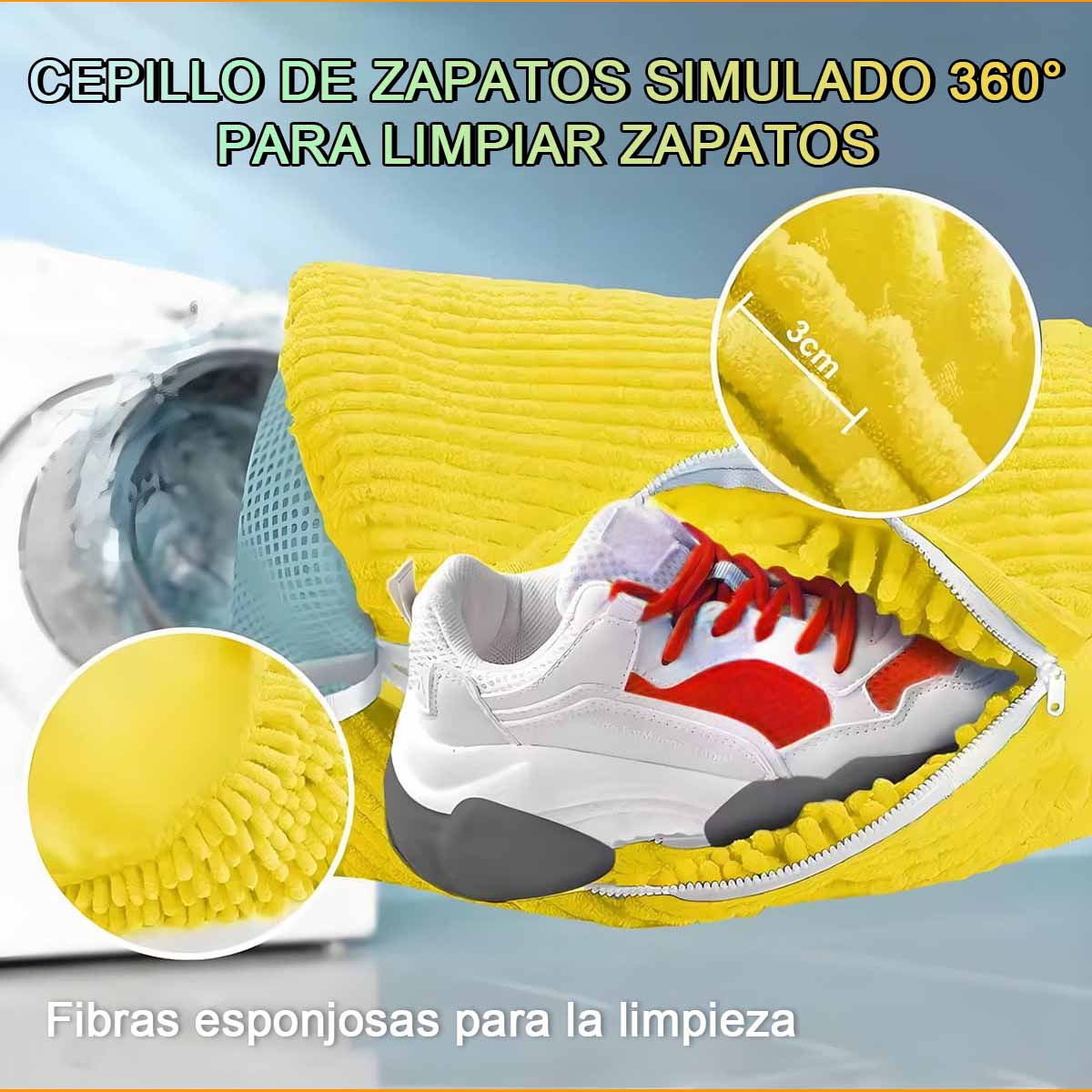Bolsa viral para lavar zapatos sin esfuerzo, forro de terciopelo, reutilizable, protector de calzado en la lavadora.