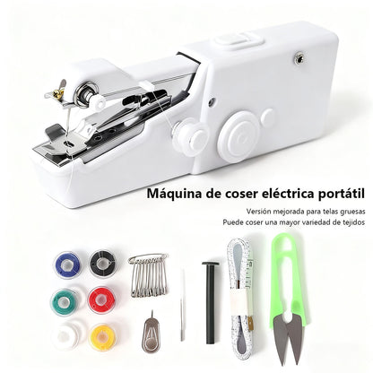 Máquina de Coser Portátil Mini a Pilas/USB - Multifunción para Viajes, Reparaciones Rápidas en Ropa, Denim y Manualidades