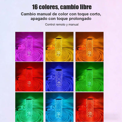 Lámpara de ambiente creativa con decoración de rosa, lámpara de mesa recargable para cabecera de cama, luz nocturna viral de moda.
