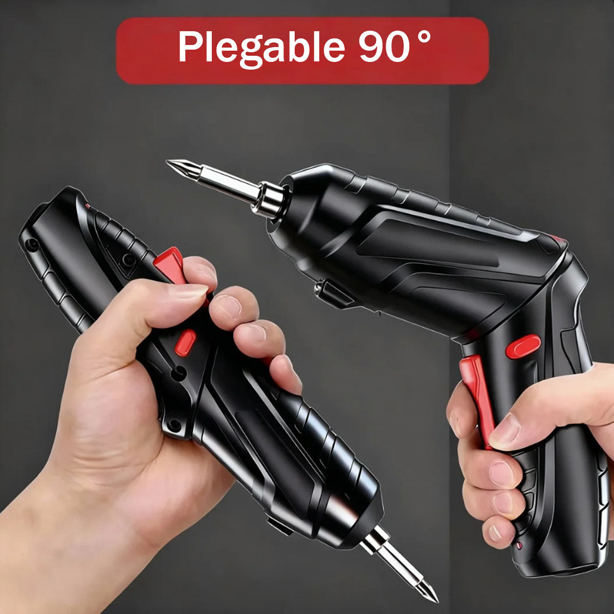 Juego de destornilladores eléctricos multifuncional, taladro eléctrico recargable y portátil.