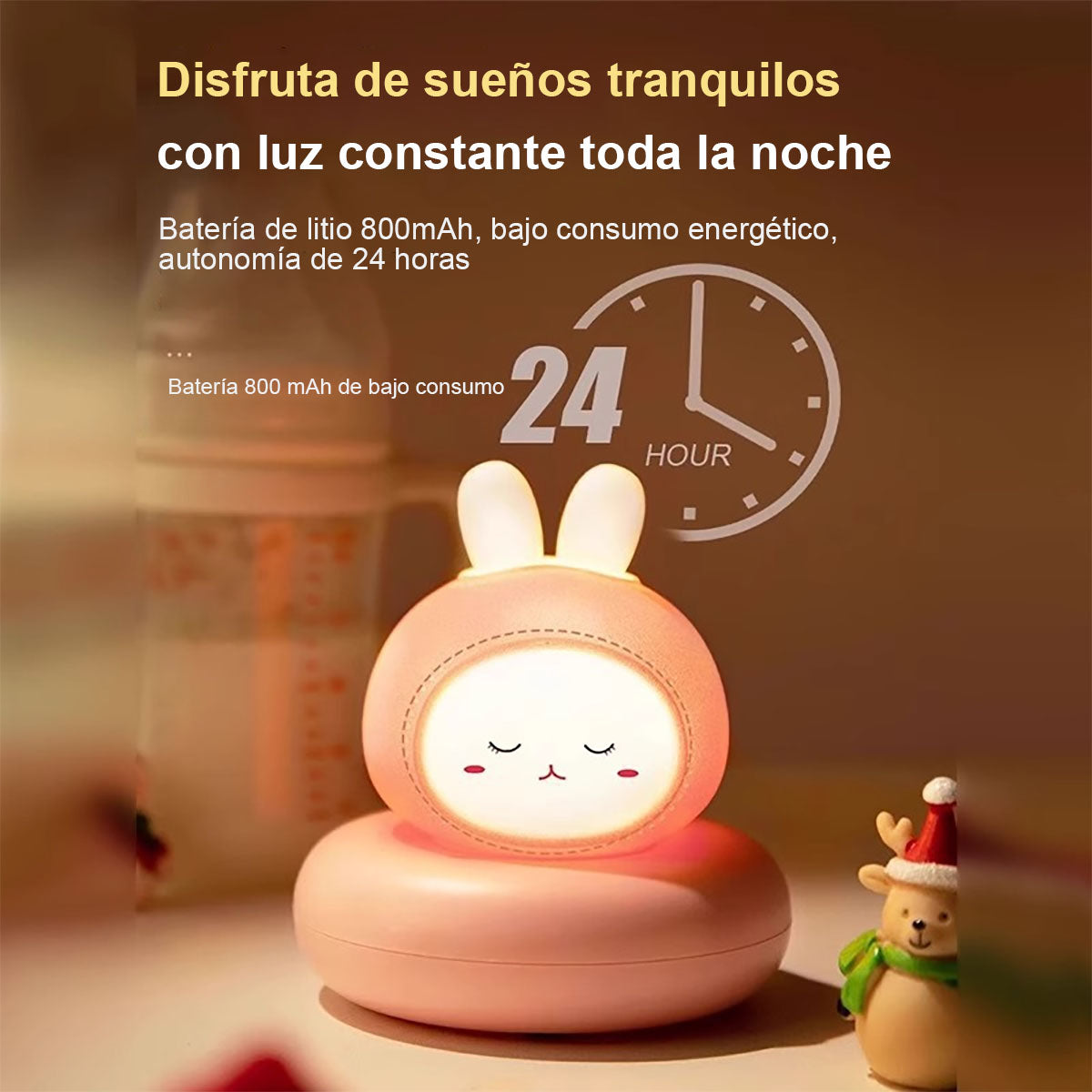 Lámpara de noche táctil con control por voz para dormitorio, luz de sueño, lámpara para alimentar al bebé, luz protectora de ojos infantil, lámpara de acompañamiento para cuarto de posparto, luz de cabecera infantil con diseño de personaje.