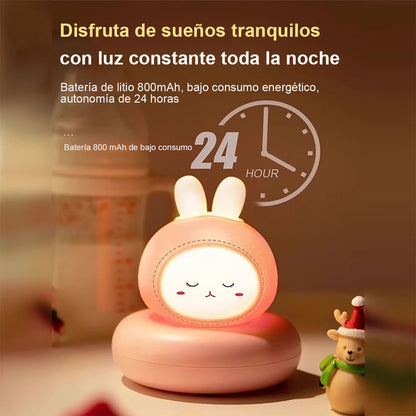 Lámpara de noche táctil con control por voz para dormitorio, luz de sueño, lámpara para alimentar al bebé, luz protectora de ojos infantil, lámpara de acompañamiento para cuarto de posparto, luz de cabecera infantil con diseño de personaje.