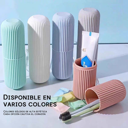 Estuche de cepillo de dientes de plástico, vaso portátil para cepillarse, kit de enjuague bucal, taza grande para pasta de dientes, caja de almacenamiento para utensilios dentales