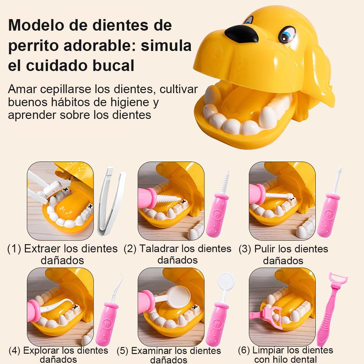 Juguete de doctor para niños, set de simulación para juegos de rol, set educativo para niñas con estetoscopio, jeringa y dientes para jardín de infancia.