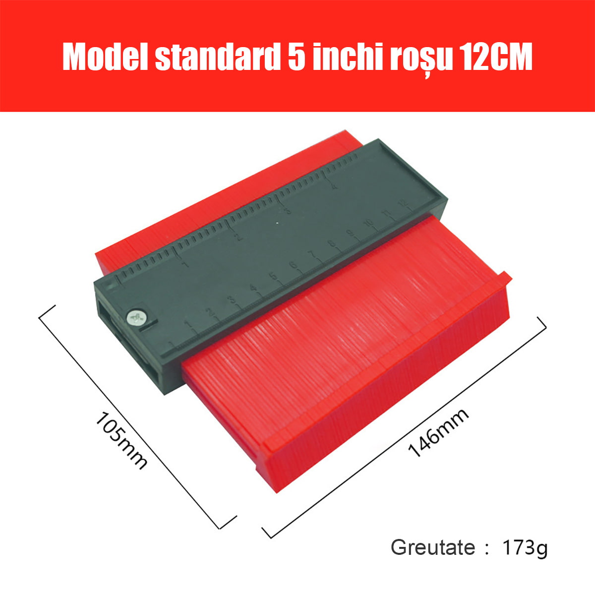 Șablon de contur cu scară de radian imperială – instrument multifuncțional pentru lemn, piatră și auto, copiază instant forme neregulate
