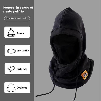 Gorro cortavientos de invierno unisex para exteriores, cuello tubular de ciclismo con pasamontañas integrado, orejeras acolchadas, protección facial antigrípe.