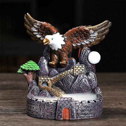 'Montaña y Arroyo Fluente': Pequeño quemador de incienso de resina con efecto cascada, para inciensos como sándalo y agar. Decoración para el hogar.