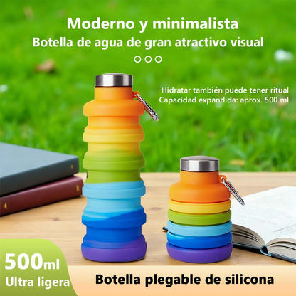 Vaso plegable de silicona para uso diario, bestseller: ideal para deporte y aire libre, botella térmica extensible, resistente a altas temperaturas.