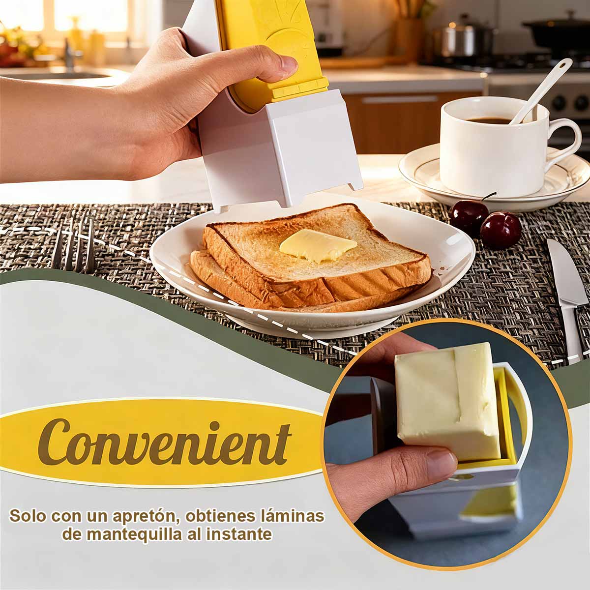 ¡Nueva herramienta de cocina esencial! Cortador de mantequilla y rebanador de queso, ¡distribuye cada bocado con facilidad!