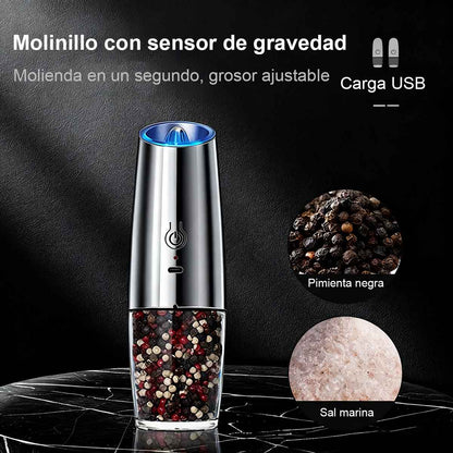 Molinillo de Pimienta con Sensor de Gravedad Kadeli 591: Eléctrico y Recargable por USB