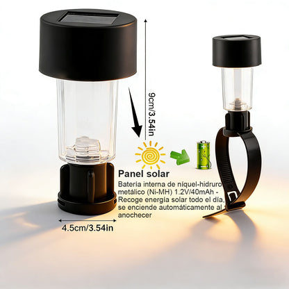 Luz solar de jardín de nuevo modelo · Lámpara con bridas para vallas y barandillas · Luz decorativa impermeable para balcón