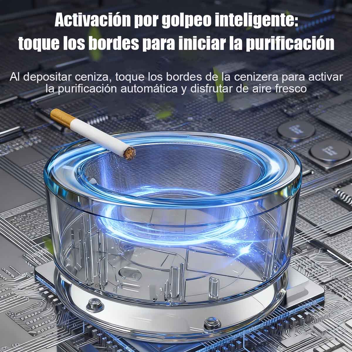 Purificador de aire para coche, habitación, oficina o sala de juegos; elimina humo de segunda mano, olores a tabaco y purifica el ambiente con función de cenicero.
