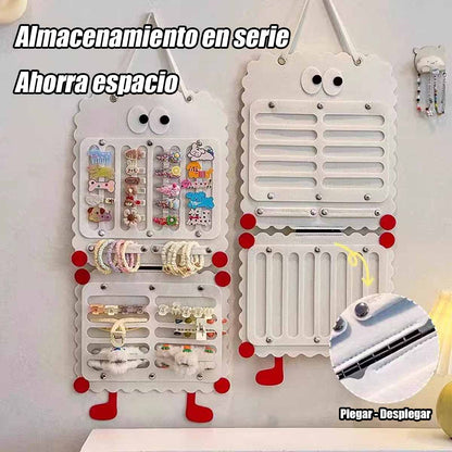 Organizador de pared adorable para accesorios de cabello, gran capacidad para horquillas, pinzas, bolsa colgante, pinzas de tiburón, exhibidor de fieltro para joyería.