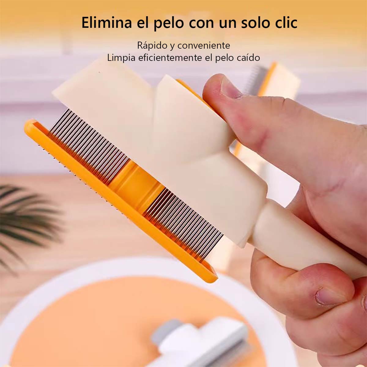Cepillo para mascotas, peine autolimpiante para gatos y perros, removedor de pelo suelto, limpiador para gatos y perros, peine esponjoso para gatos y perros tipo Teddy.