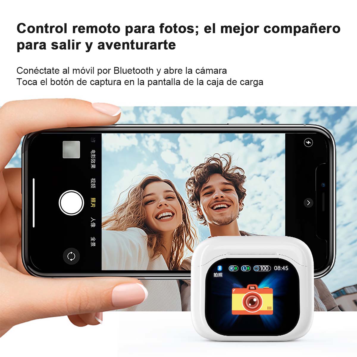 Auriculares Bluetooth JM19 con pantalla LCD, cancelación activa de ruido (ANC), reducción de ruido ENC, bajo consumo energético, ideales para deportes, inalámbricos.