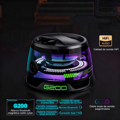 Altavoz Bluetooth G200 de nueva generación con imán, súper ventas; inalámbrico y de gran volumen para uso en exteriores