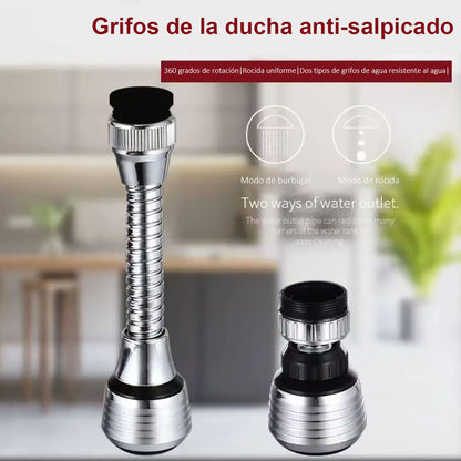 Cabezal antisalpicaduras para grifo, extensor de cocina, filtro de aumento de presión, rociador universal y difusor de espuma.