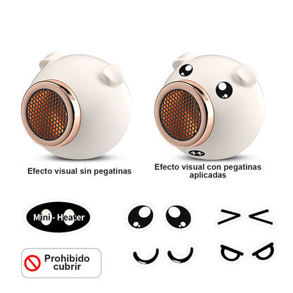 Calefactor de escritorio en forma de cerdito, calefacción eléctrica para el hogar y dormitorio, calefactor eléctrico de bajo consumo.
