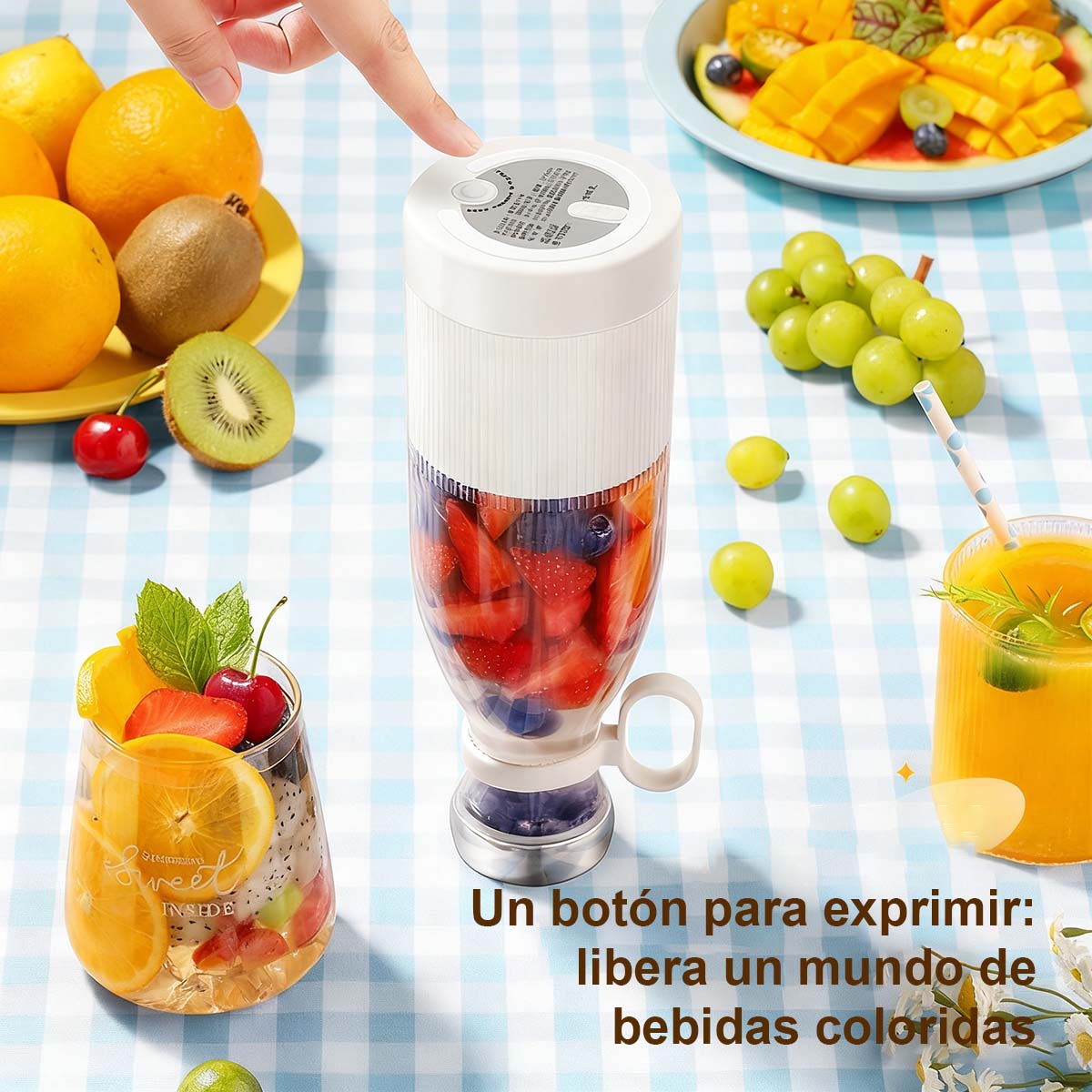 Extractor de jugo, licuadora mini portátil para casa, licuadora eléctrica USB, vaso para jugos de moda.
