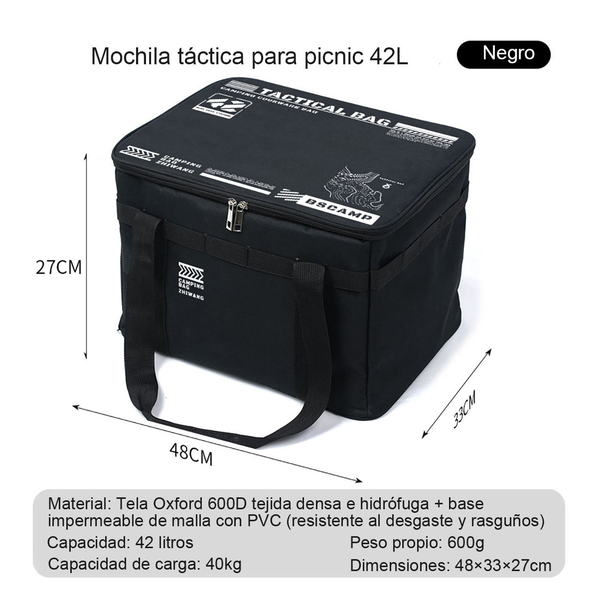Caja plegable de almacenamiento para exteriores, contenedor de gran capacidad para picnic y camping, bolsa táctica para almacenar equipo, vajilla y utensilios de cocina.