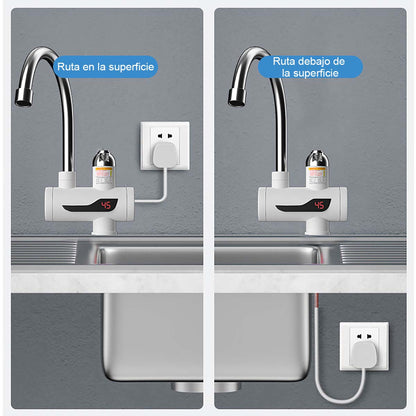 Grifo de agua instantánea para cocina y hogar - Grifo eléctrico con display digital, calefacción rápida, para agua fría y caliente, fácil instalación y uso.