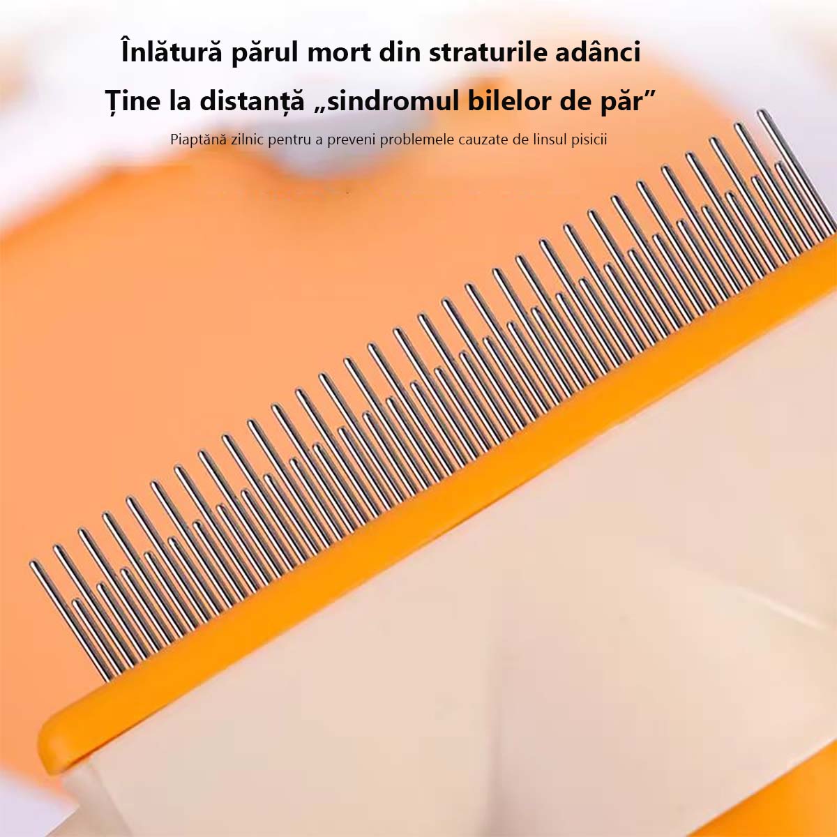 Perie pentru animale de companie, pieptene de îngrijire pentru pisici și câini, dispozitiv auto-curățat, îndepărtează părul mort, curățare pentru pisici și câini, perie pentru puf și volum pentru câini Teddy și pisici.