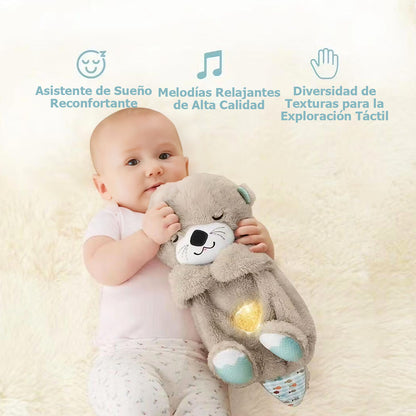 Nuevo peluche de nutria respiradora con música y luz, muñeco infantil de consuelo, juguete lindo para niñas, regalo de peluche.