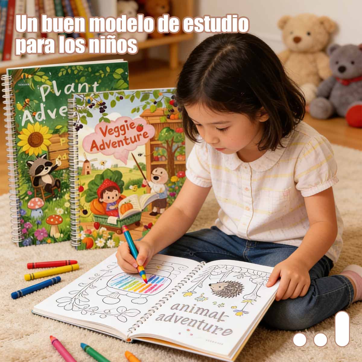Nuevo cuaderno con ranuras en inglés para niños, cuaderno de dibujo preescolar, cuaderno de ejercicios divertido para colorear.