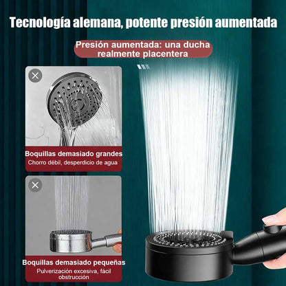 Cabezal de ducha de alta presión, juego completo para baño doméstico, con potente chorro, función de presurización y filtrado, compatible con calentadores de agua.