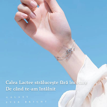 Brățară dublă „Povestea stelelor” pentru femei, stil coreean, lux ușor și delicat, design exclusivist de tip „ins”, colecție nouă cu pietre incrustate.