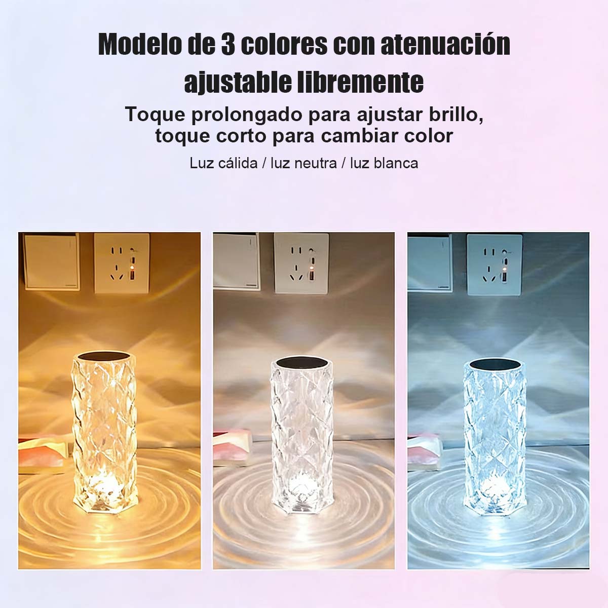 Lámpara de ambiente creativa con decoración de rosa, lámpara de mesa recargable para cabecera de cama, luz nocturna viral de moda.