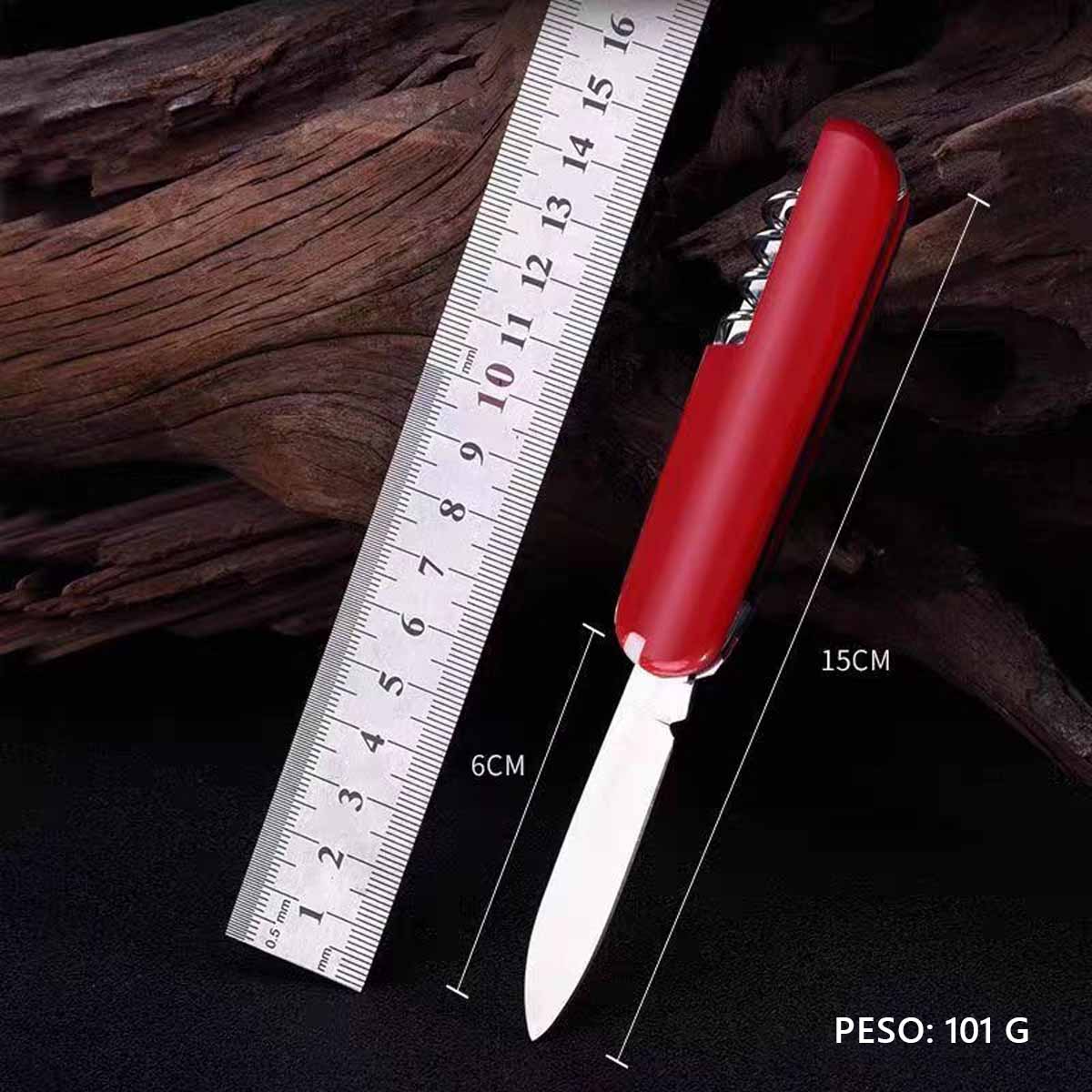 Multiherramienta plegable EDC de 17 funciones: cuchillo afilado, destornilladores, abrelatas y más. Ideal para camping, auto-defensa y viajes. ¡Stock disponible, tamaño bolsillo!