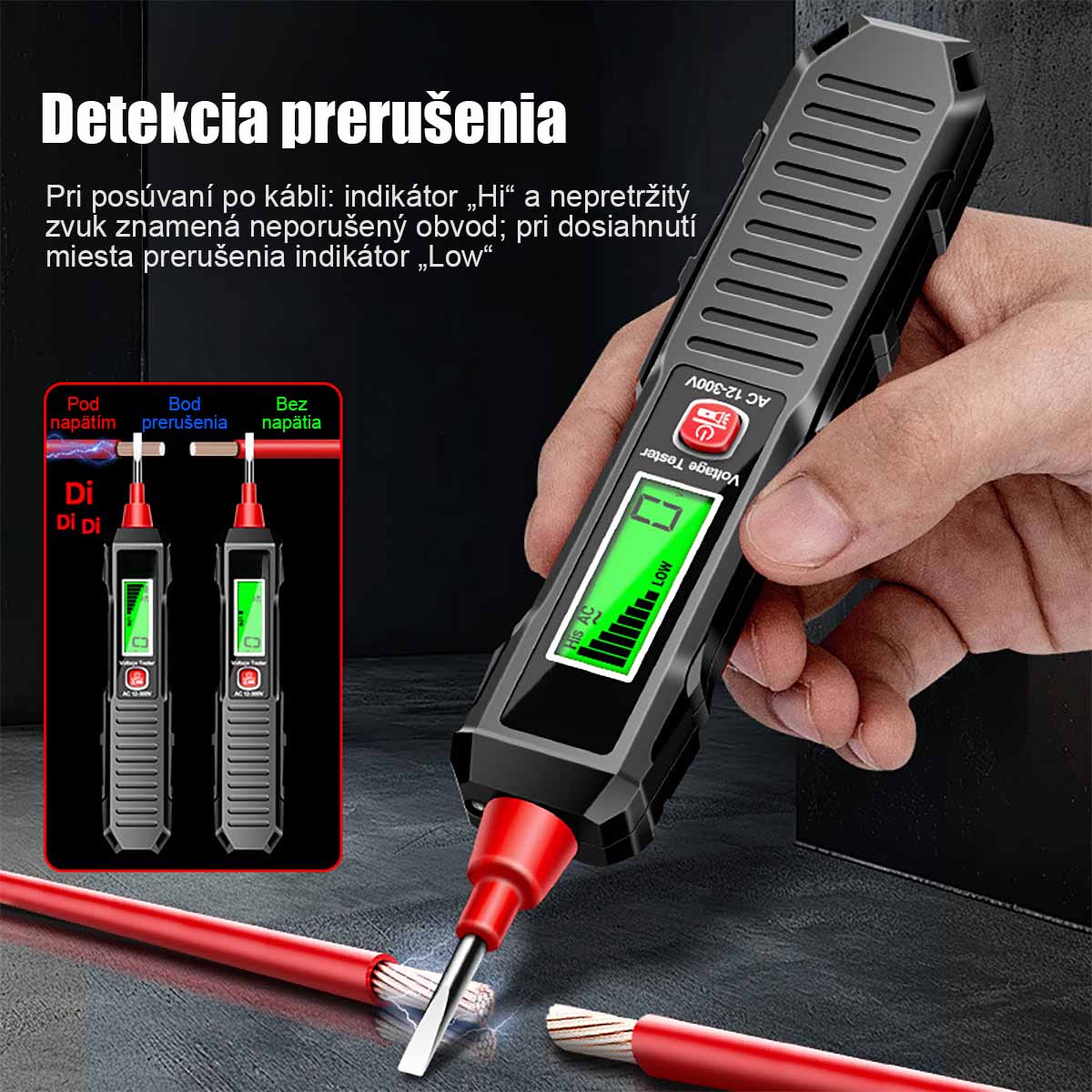 Inteligentný digitálny tester na meranie napätia, prenosný viacúčelový tester na meranie nulového a fázy, špeciálny tester pre elektrikárov