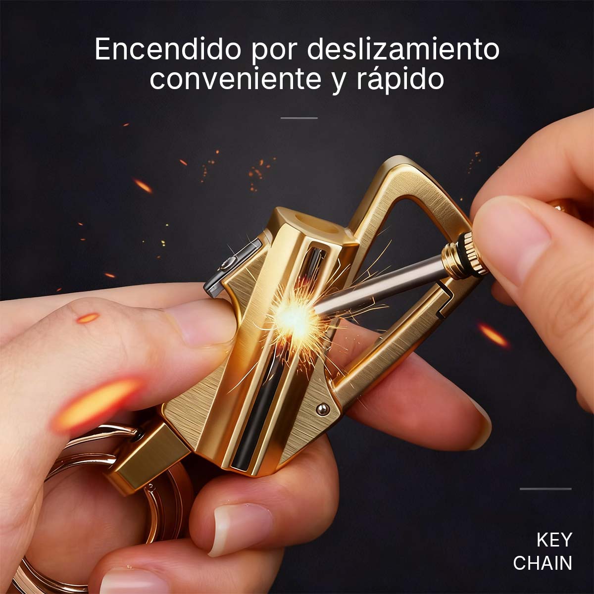 Encendedor de queroseno multifuncional, fósforo reutilizable, llavero portátil, abrebotellas.