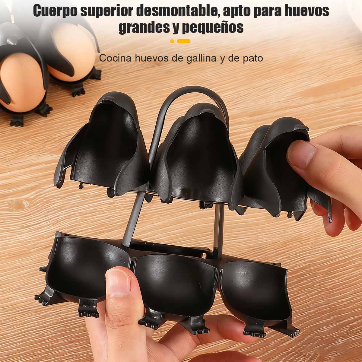 Soporte de cocina en forma de pingüino para cocer huevos; portahuevos para hervir y cocinar al vapor