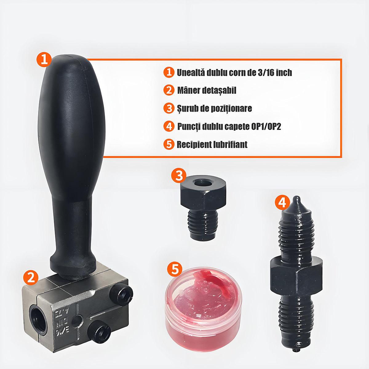 Instrument de dilatare / calibrare pentru tuburi: frână, ulei, AC – cap „ciupercă”