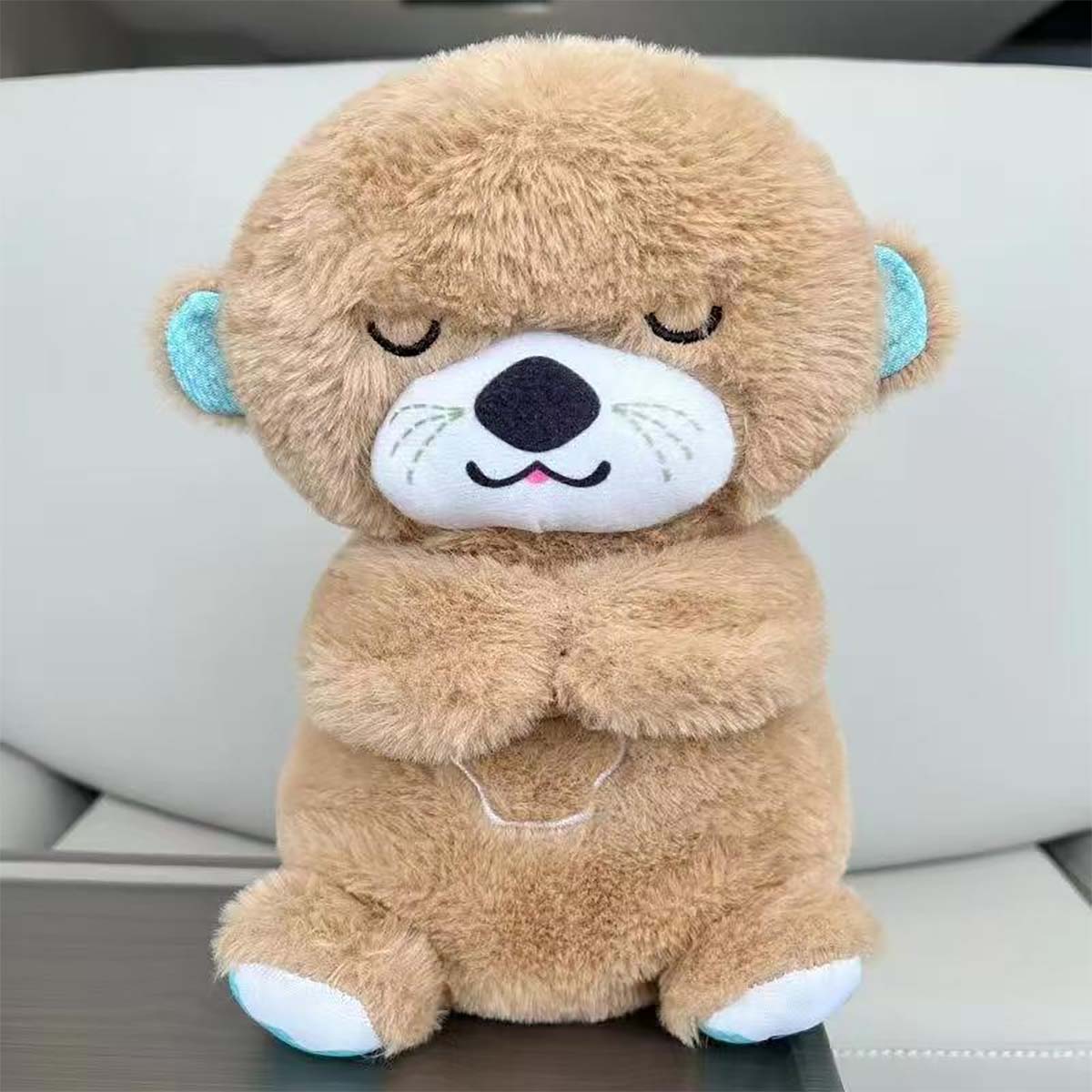 Nuevo peluche de nutria respiradora con música y luz, muñeco infantil de consuelo, juguete lindo para niñas, regalo de peluche.