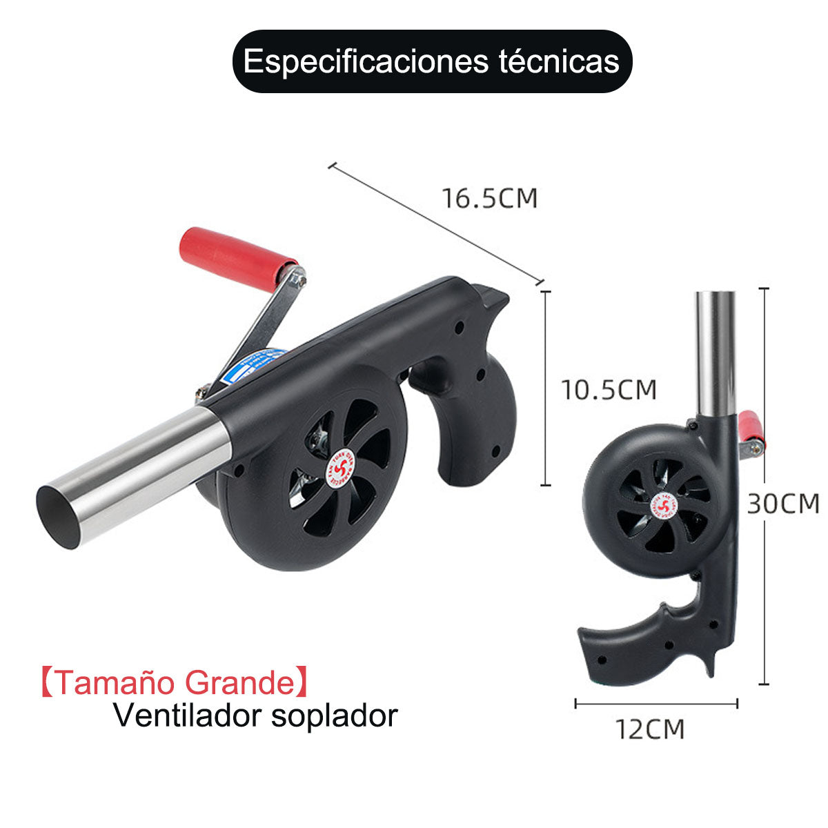 “CLS Ventilador manual para exteriores, herramienta de encendido pequeña para camping, barbacoa y cocina al aire libre, con gran potencia de viento.”