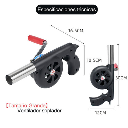 “CLS Ventilador manual para exteriores, herramienta de encendido pequeña para camping, barbacoa y cocina al aire libre, con gran potencia de viento.”