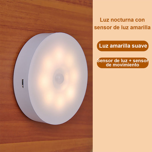 Luz de pared LED con sensor de movimiento, recargable por USB, mini lámpara de noche con interruptor para armario o vestidor, best-seller internacional, luz ambiental con sensor.