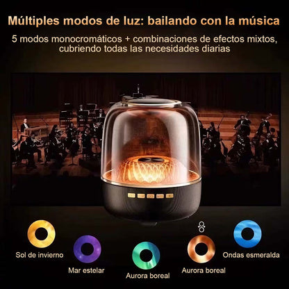 Altavoz Bluetooth inalámbrico tope de gama estilo Harman, altavoz de escritorio para el hogar, con control por voz y diseño de cristal; subwoofer inteligente de bajos profundos.