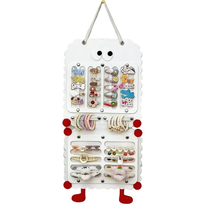 Organizador de pared adorable para accesorios de cabello, gran capacidad para horquillas, pinzas, bolsa colgante, pinzas de tiburón, exhibidor de fieltro para joyería.