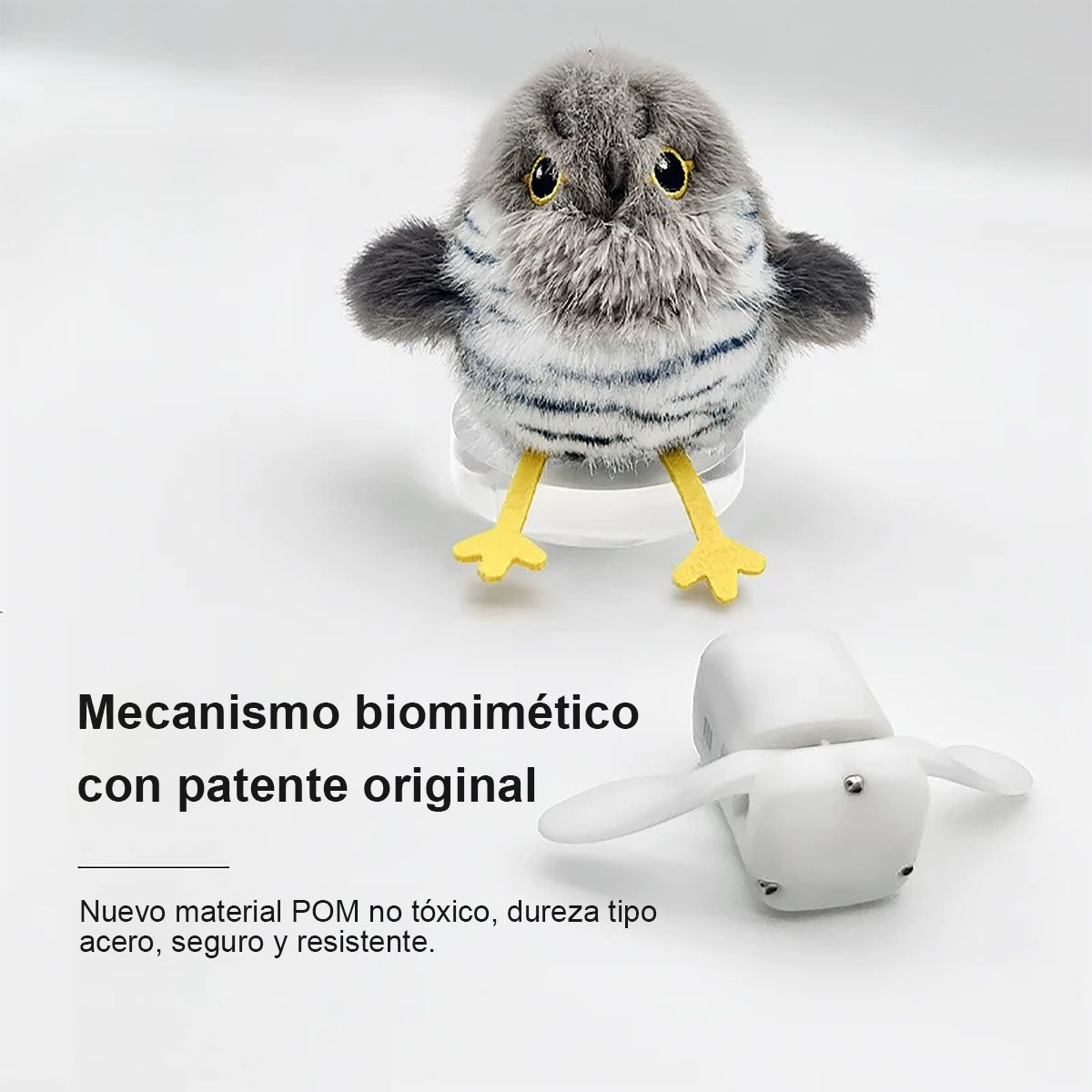 Juguete eléctrico de peluche para gatos, ave automática que aletea y hace sonidos, pajarito que canta “piu”, carbonero blanco y tucancito para entretener a tu gato.
