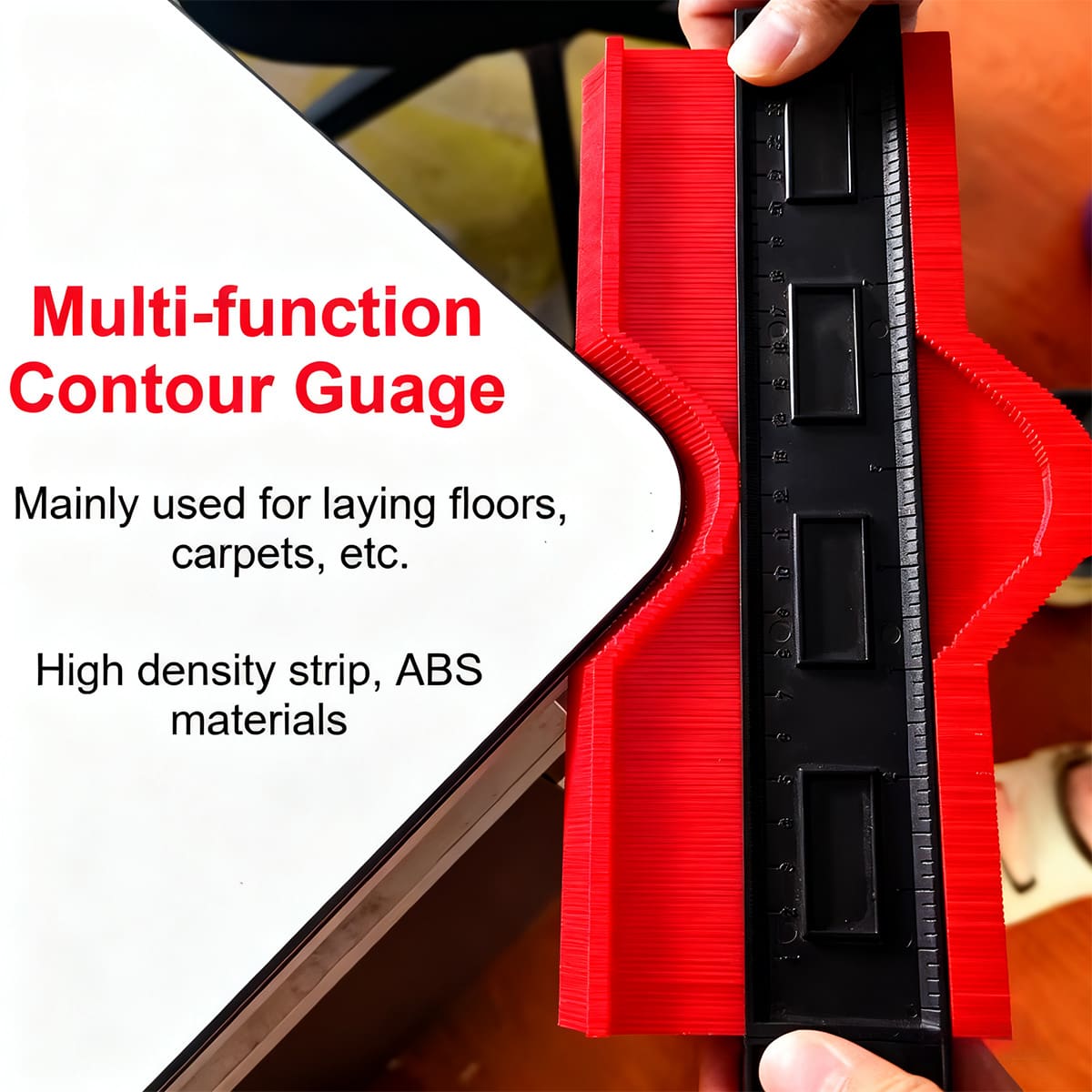 Șablon de contur cu scară de radian imperială – instrument multifuncțional pentru lemn, piatră și auto, copiază instant forme neregulate