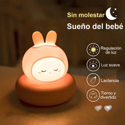 Lámpara de noche táctil con control por voz para dormitorio, luz de sueño, lámpara para alimentar al bebé, luz protectora de ojos infantil, lámpara de acompañamiento para cuarto de posparto, luz de cabecera infantil con diseño de personaje.