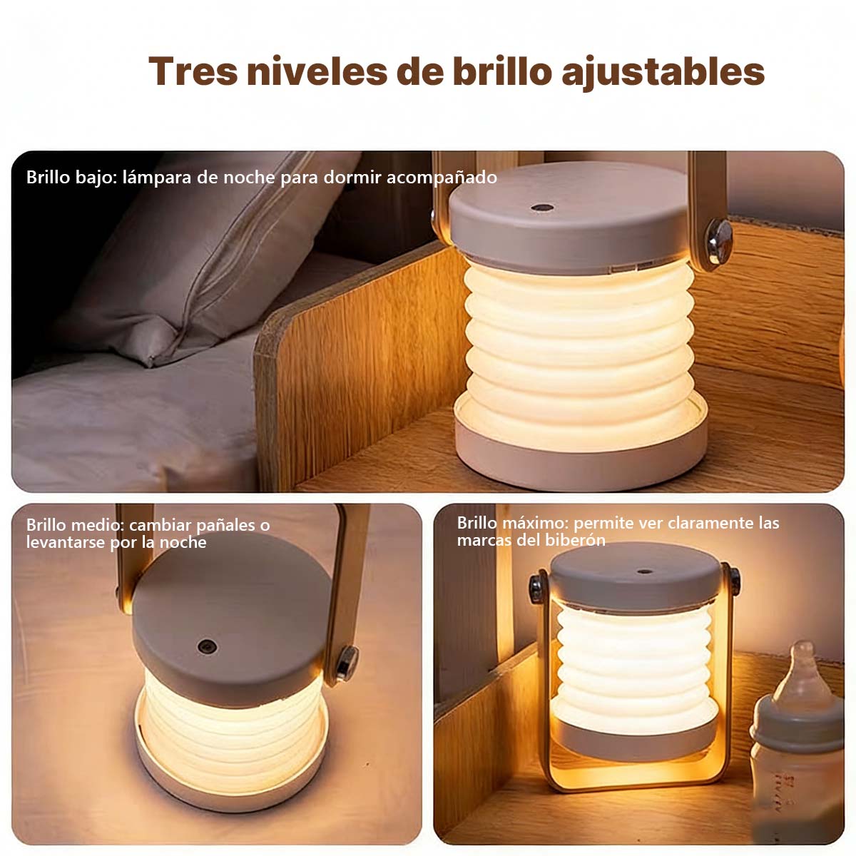 Nueva lámpara LED tipo linterna, luz nocturna creativa, lámpara de escritorio plegable para proteger los ojos, lámpara USB, regalo único para el hogar, luz ambiental.