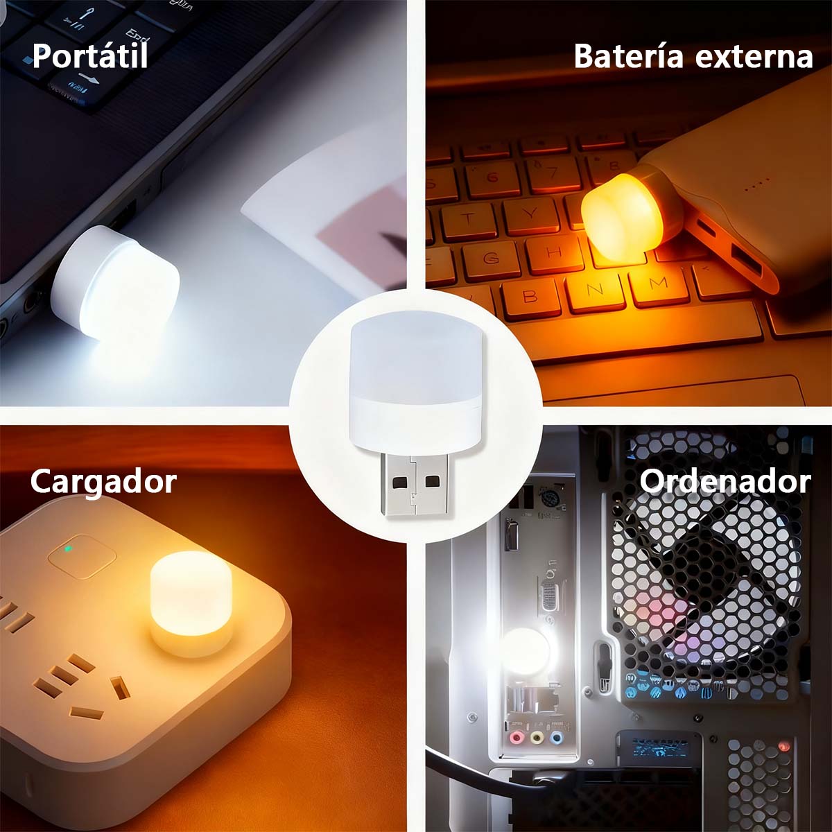 Lámpara de noche circular USB, mini y portátil, luz de ambiente creativa para mesita de noche, ideal para puestos de venta, dormitorio de estudiantes y luz protectora de ojos.
